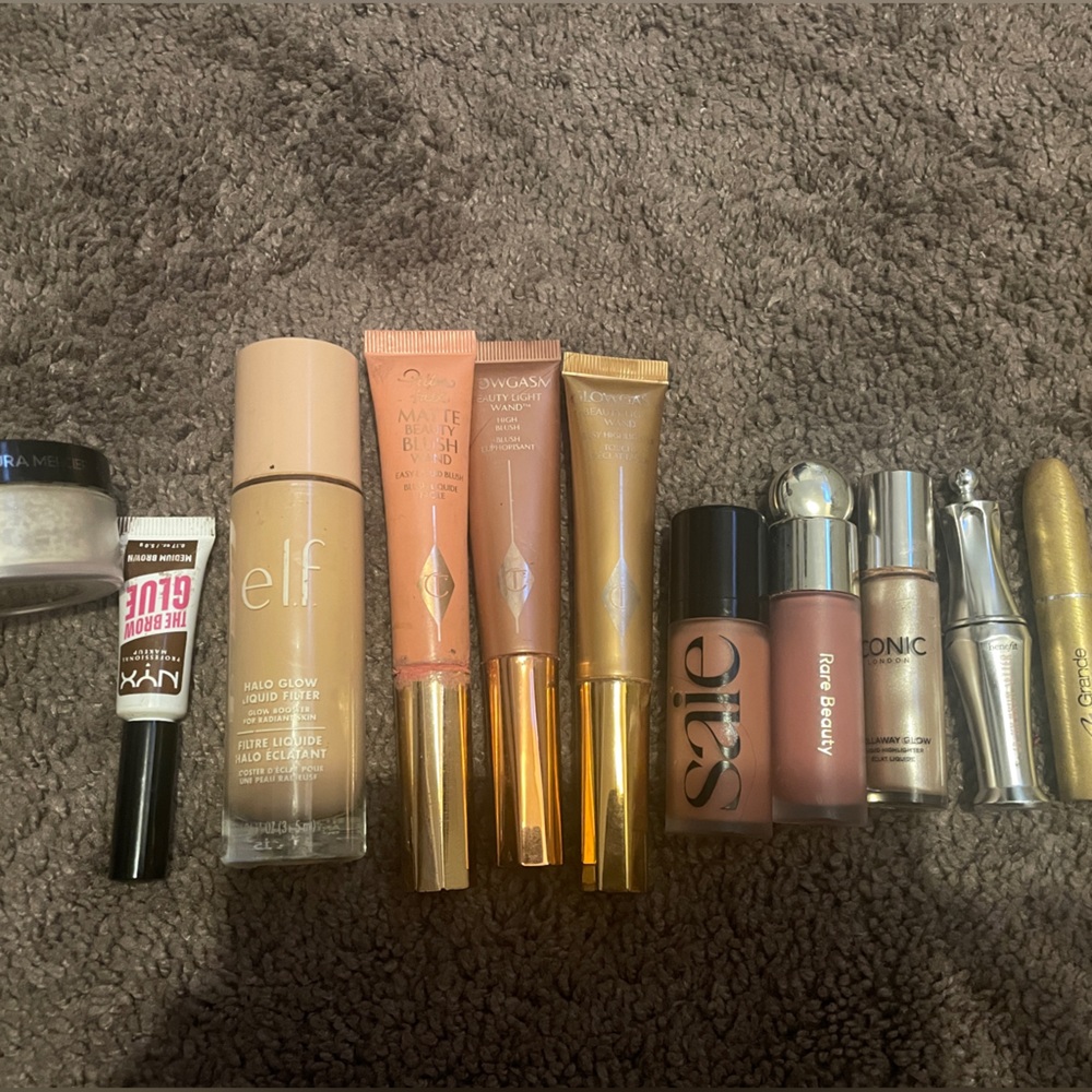 makeup bundle (Charlotte tilburry,saie beauty, elf, rare beauty, grande lash ETC